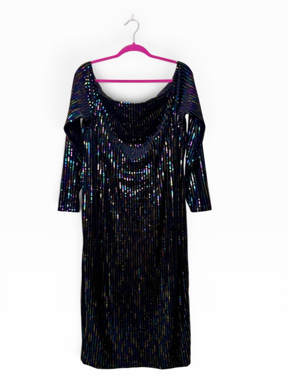 Gabrielle Union Black Long Sleeve Sequin Dress NEW With Tags XLarge - Picture 2 of 6
